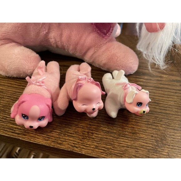 Puppy Surprise W/ 3 Puppies 2020  Pink Stuffed Animal Plush 3 Dog Babies Puppies - Picture 2 of 10